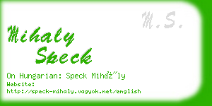 mihaly speck business card